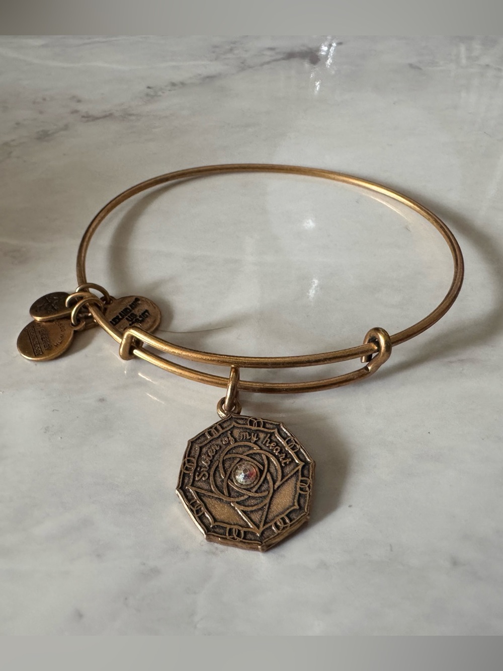 Alex and Ani Bridesmaid Sister of My Heart 2017 Gold Bangle Bracelet in Box